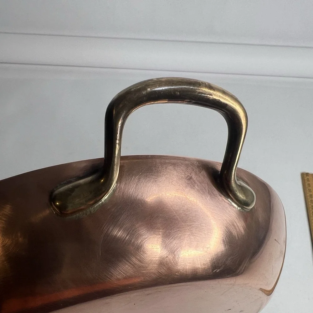 Spring Antique Copper Pan Fry Saute Switzerland 9.5
